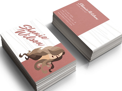 Hair Stylist Business Card beauty business card hair hair stylist mauve salon template woman