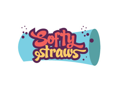 Softy Straw logo logo design retro logo