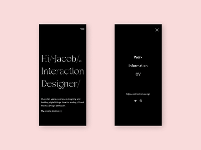 Portfolio Landing Page Mobile branding dark design figma flat interaction design typography ui ux web
