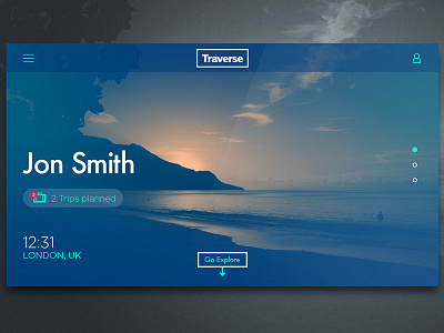 Traverse Travel Site Profile Page dashboard interface site travel traverse ui user