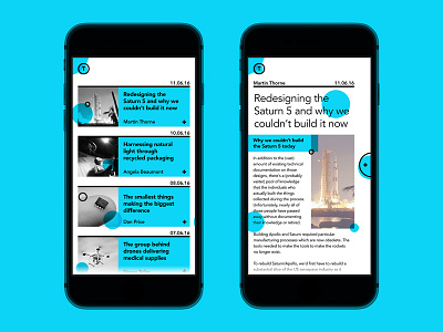 Concept App - Technology Section app article design experience inspiration layout news technology ui user ux world