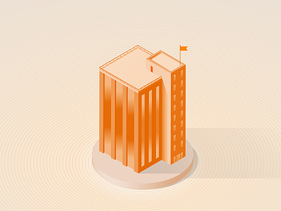 Orange Isometric Building 2/2 building illustration iso isometric orange perspective