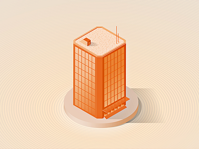 Isometric Building 3 building illustration iso isometric orange perspective