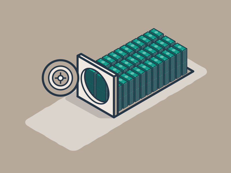 1) Vaults are too full... animated design gif graphic illustration money vault
