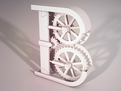 "Letter B" - Mechanical Lettering Project Pt.2 3d design graphic illustration lettering mechanical typography