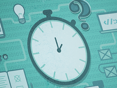 Snap of a new illustration project clock design graphic green illustration infographic textured