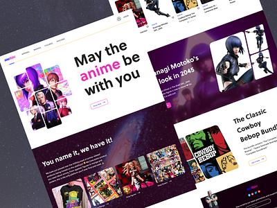 Animay - anime merch store concept anime branding ecomm figma graphic design ui ux web design web ecomm