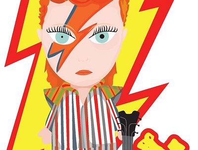 David Bowie cartoon cartoon character cartoon illustration design illustration print