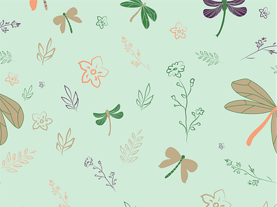 Dragonfly fullprint design illustration pattern print design