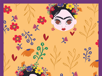 Frida pattern cartoon cartoon character design estampa fabric fabricdesign fashiondesigner getknow homedeco illustration pattern print print design surfacedesigner surfacepatterndesign textile textiledesign