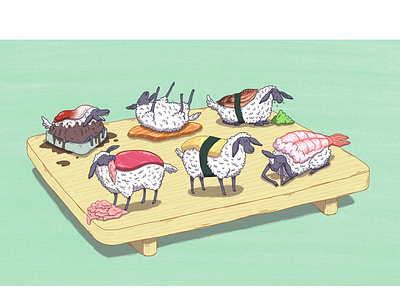 Susheep animal art character design cute design food illustration illustration