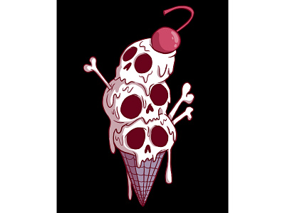 Ice Scream creepy design desert desert illustration food illustration ice cream art ice cream illustration skull design skull illustration spooky