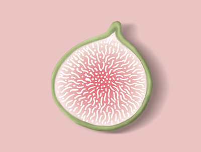 Fig fruit color fruit graphic design illustration nature pastel pink pink palette procreate