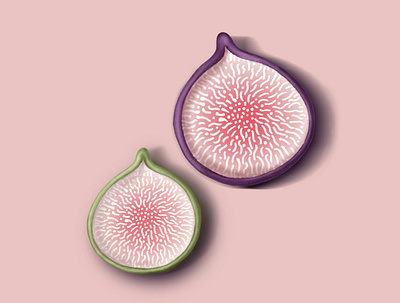 Fig Studio blending color design graphic design illustration nature pastel pastel blend pink shadows fig fruit