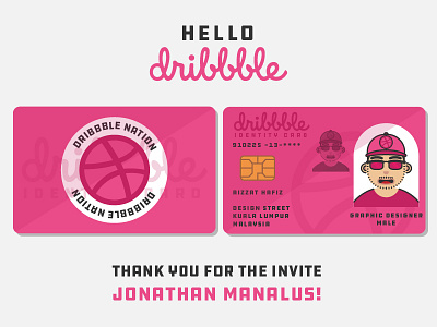 Dribbble Citizenship! debut first shot hello dribbble identity card invite thank you
