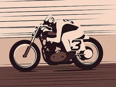 Rider no. 3 adobe illustrator cafe racer classic illustration motorcycle rider vector