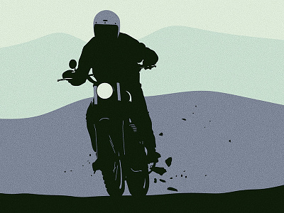 Cafe Tracker adobe illustrator cafe racer classic illustration motorcycle rider vector
