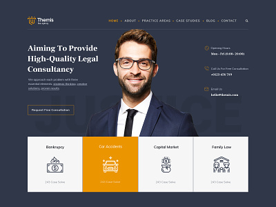 Themis - Law Firm Template corporate creative design firm joomla landing page law law firm lawyer minimal template theme ui website