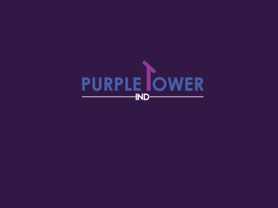 PURPLE TOWER ind. branding design graphic design illustration logo wordmark wordmark logo newdesigner