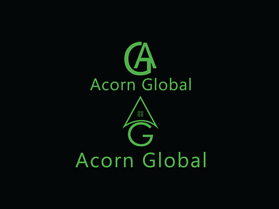 Acorn Global real estate. branding design graphic design lettermark logo monogram