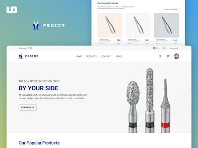 Dental Instruments Web-Design 3d dental website design graphic design instruments website modern web page ui ux