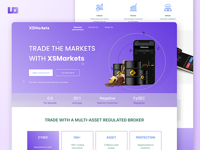 XSMarkets cfds design forex mt4 mt5 online trading trading trading website ui ux website desing