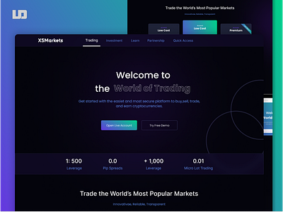 XSMarkets 2-version branding commodities crypto web design design graphic design illustration online trading website trading ui ux web design website design xs xsgroups xsmarkets