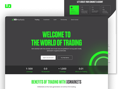 XSMarkets 3-version forex design graphic design motion graphics trading trading web design typography ui ui design ux website design