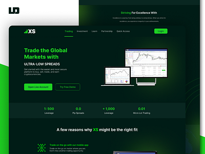 XS (web-design) branding crypto forex forex design forex trading web graphic design responsive design tradind web design trading web ui web design
