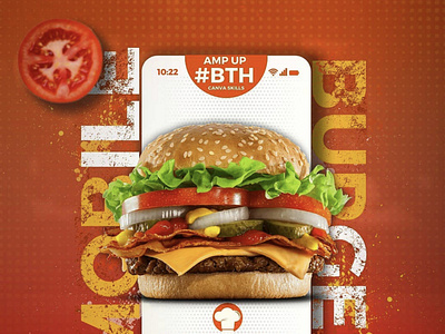 Beautiful burger social media post design