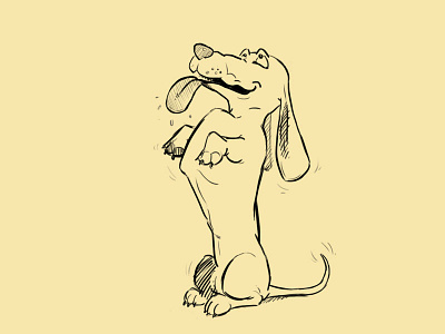 Begging Dachshund dachshund illustration sketch tablet