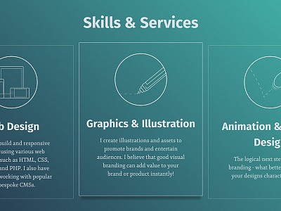 Skills & Services website section