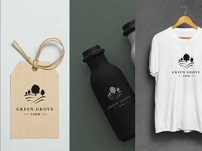 Green Grove Mockups black bottle branding branding design design graphic design matte mockup mockups organic product promotion shirt style swag tag trees waterbottle white