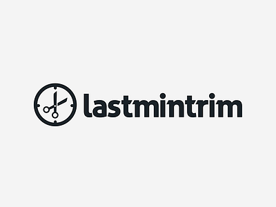 Logo concept for a last minute tailoring business art direction black and white bold branding clock custom font logo concept logo design minimalistic monochrome scissors