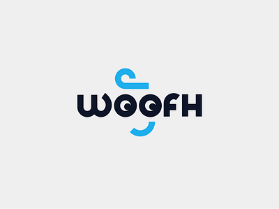 Woofh branding art direction bold branding eyes face funny hair logo concept logo design minimal rounded