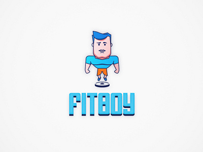 Fitboy branding art direction branding character design dude fit illustration logo concept logo design weights workout