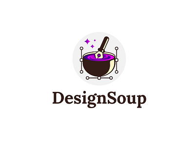 Our brand art direction bezier bowl branding design handles logo concept logo design pen tool soup sparks stars