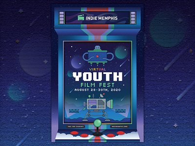 2020 Indie Memphis Youth Film Festival arcade design festival film game illustration poster