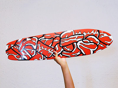 MEATBOARD design illustration longboard meat painting red meat skating