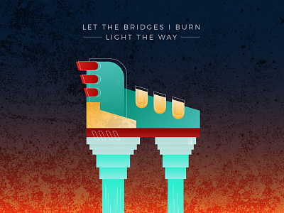 Waterpowered Rocket Boots boots bridges burn fire illustration rocket vector