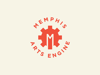 Memphis Arts Engine arts branding engine gear logo memphis