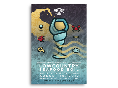 Vintage901 Lowcountry Poster festival lowcountry memphis poster seafood vintage wine