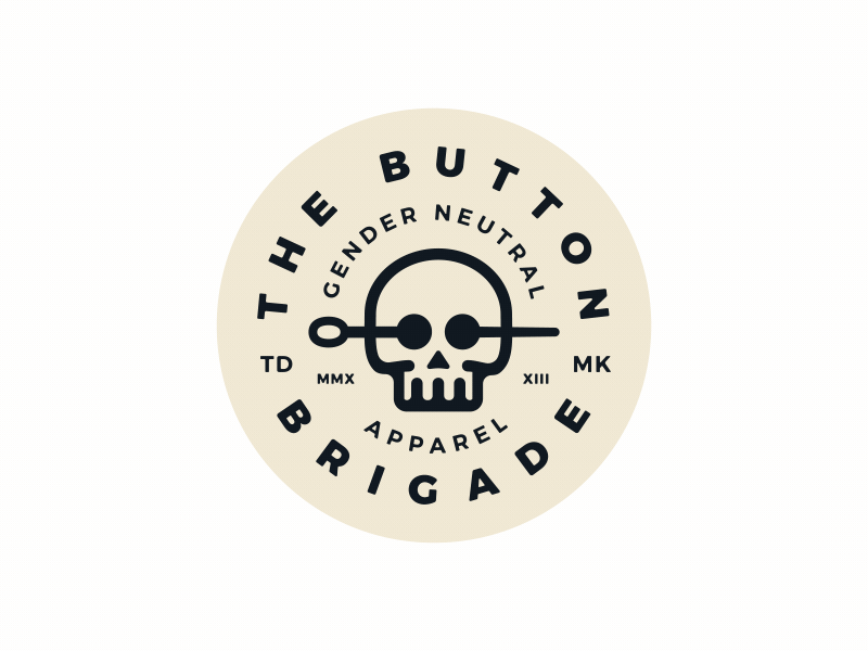 The Button Brigade Animation animation apparel button up clothing gender neutral gif logo needle sewing skill thread