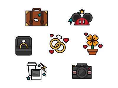 Wedding Photographer Icon Set