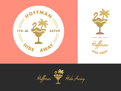 Hoffman Hide Away Logo brand brand identity branding flamingo logo margarita oasis paradise
