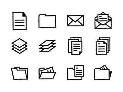 Paper Icons folder icon design icon set line art paper
