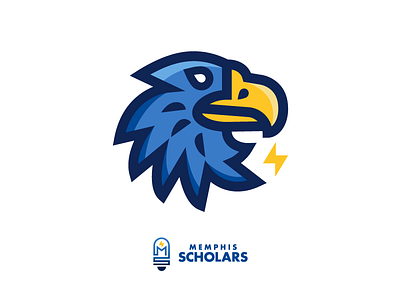 Memphis Scholars Eagle eagle education illustration logo mark mascot mascot design scholar school
