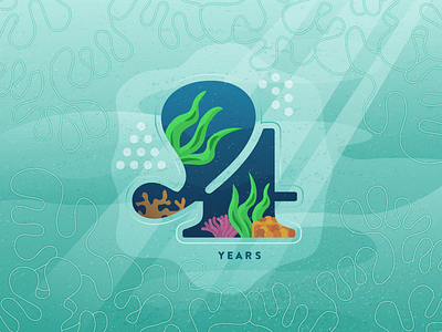 Year 4 4 anniversary design freelance illustration ocean type underwater