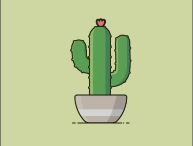 Potted Cactus design graphic design illustration ui