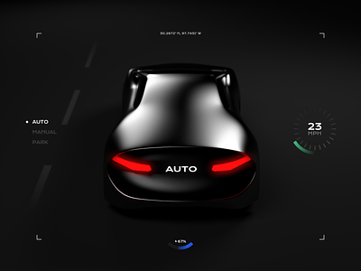 AUTO mode activated 3d automotive autonomous car c4d car cinema4d concept cyberpunk design futuristic minimal navigation render travel trip ui vehicle